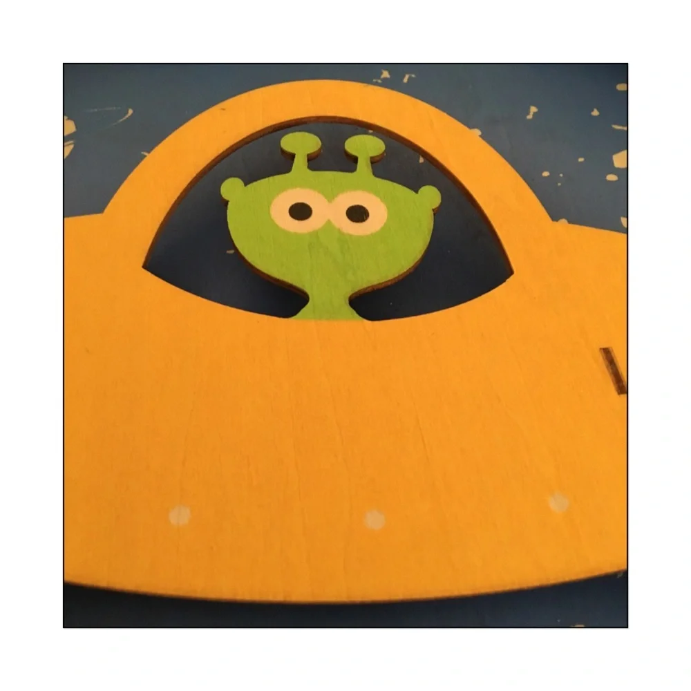 Kid’s 3D Alien Wooden Wall Art by Modern Moose